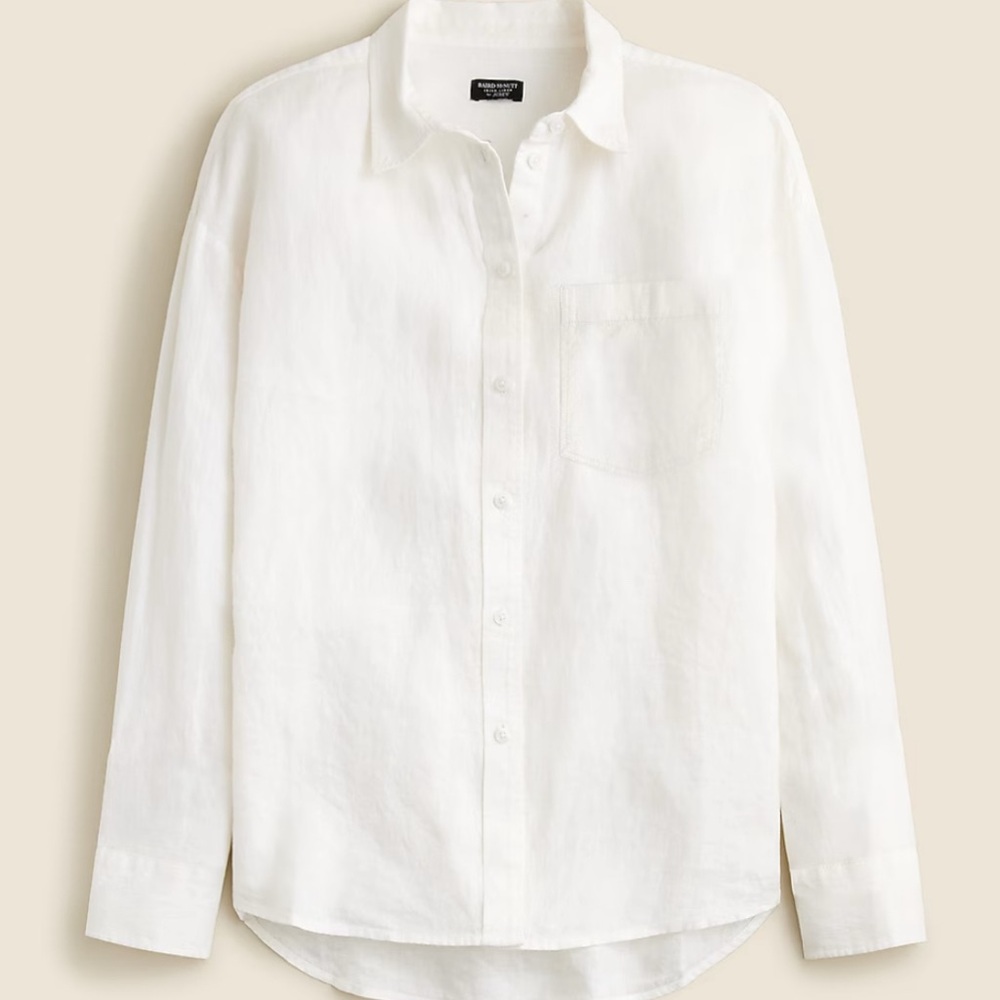 NWOT J.Crew Etienne oversized shirt in Baird McNutt Irish linen - Size M